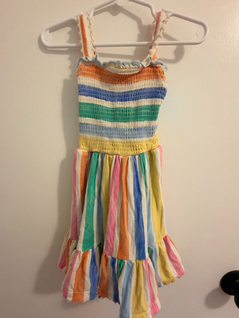 Play Little Sleepies Bamboo Smocked Dress Rainbow Ribbon Stripe Pockets 2T
